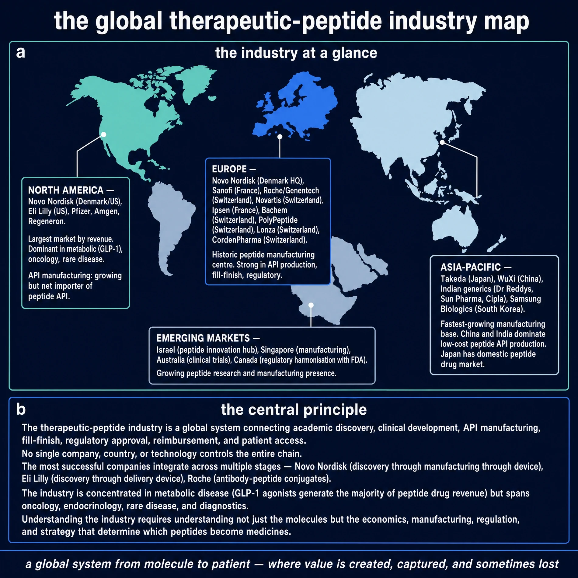 The global therapeutic-peptide industry map