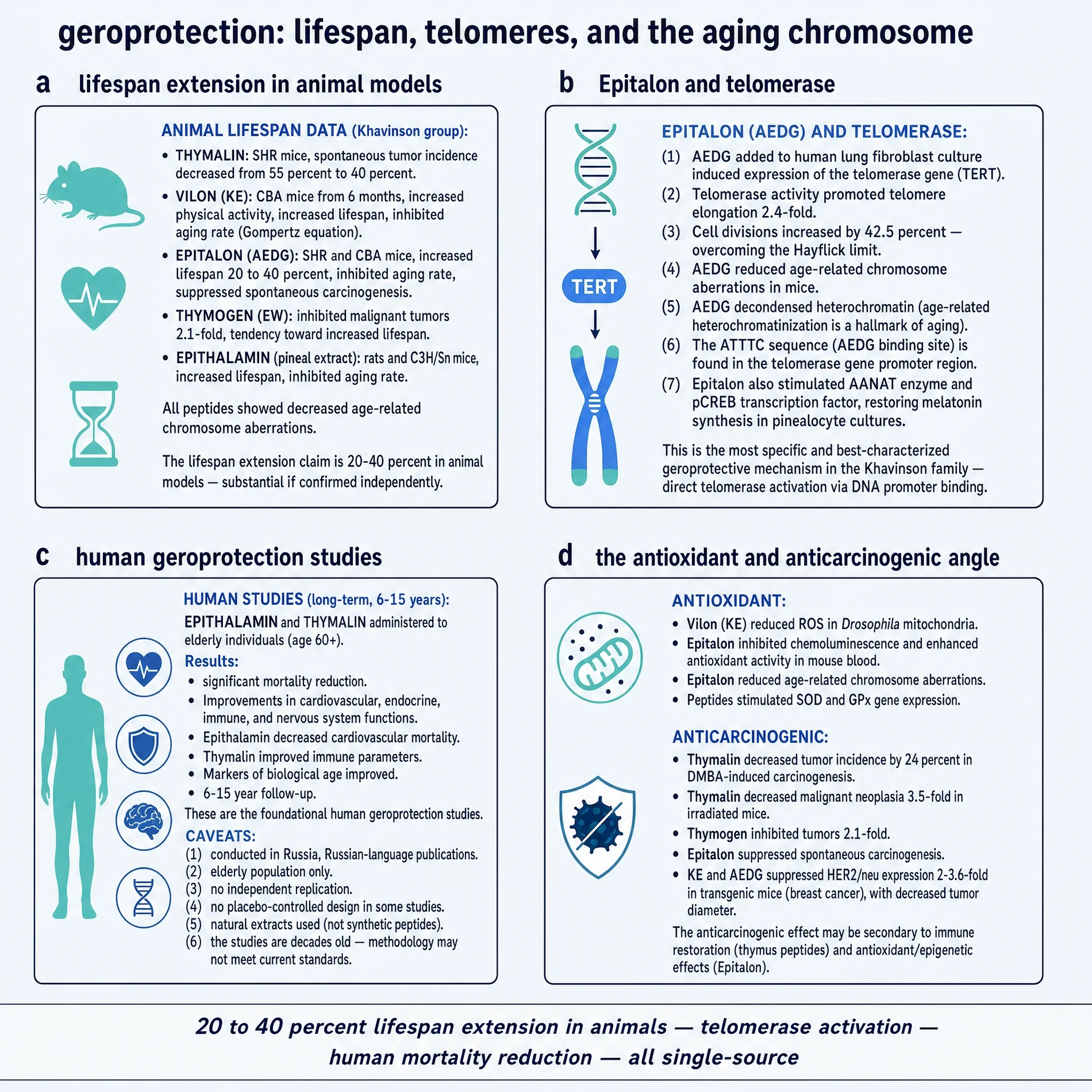 Geroprotection: lifespan, telomeres, and aging chromosomes